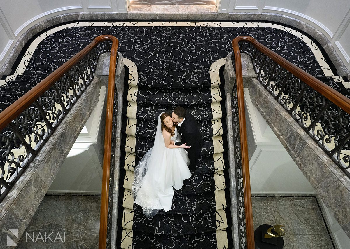 staircase Four Seasons Hotel Chicago Wedding