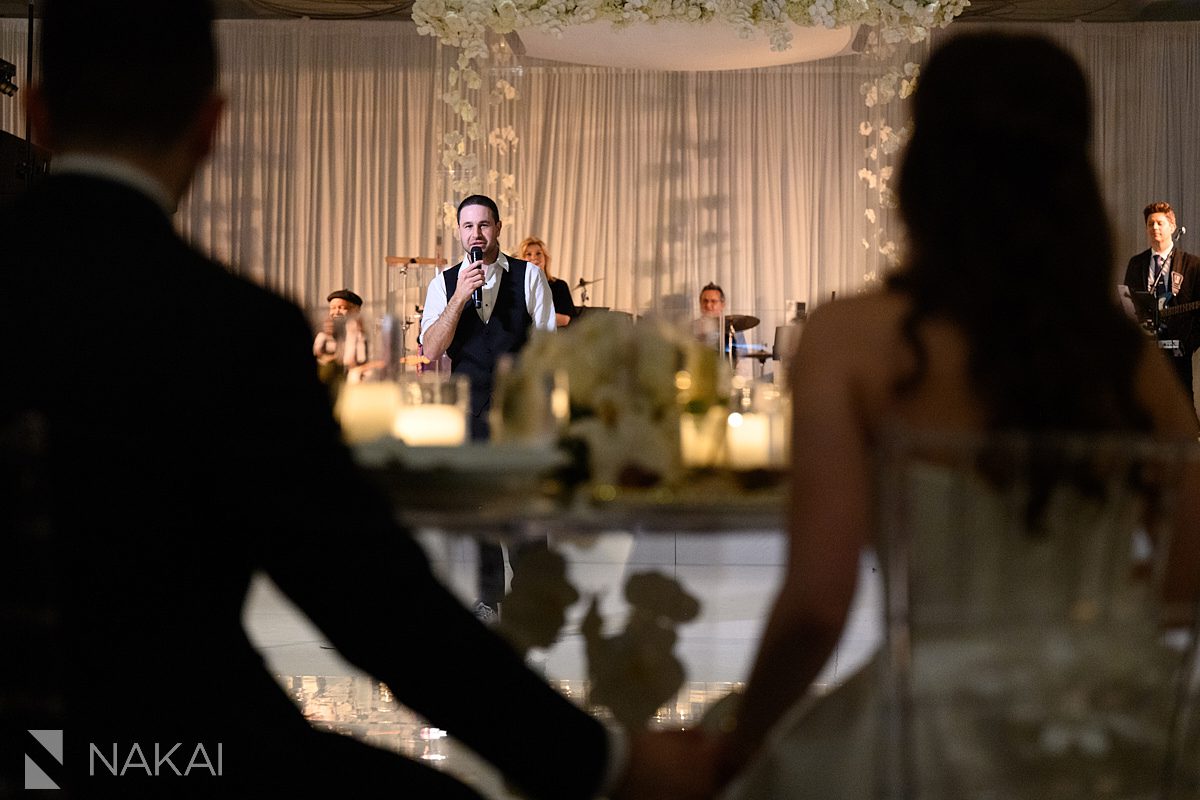 toasts Four Seasons Hotel Chicago wedding photo 
