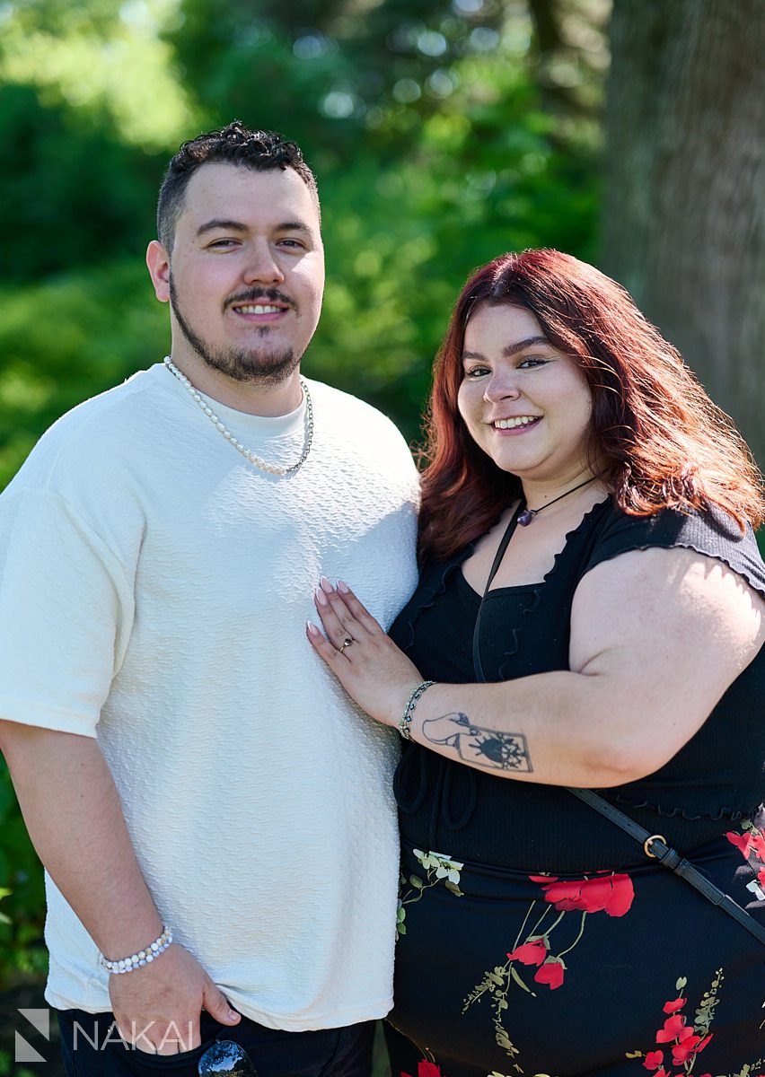 garden of phoenix engagement photo in Chicago's Hyde Park