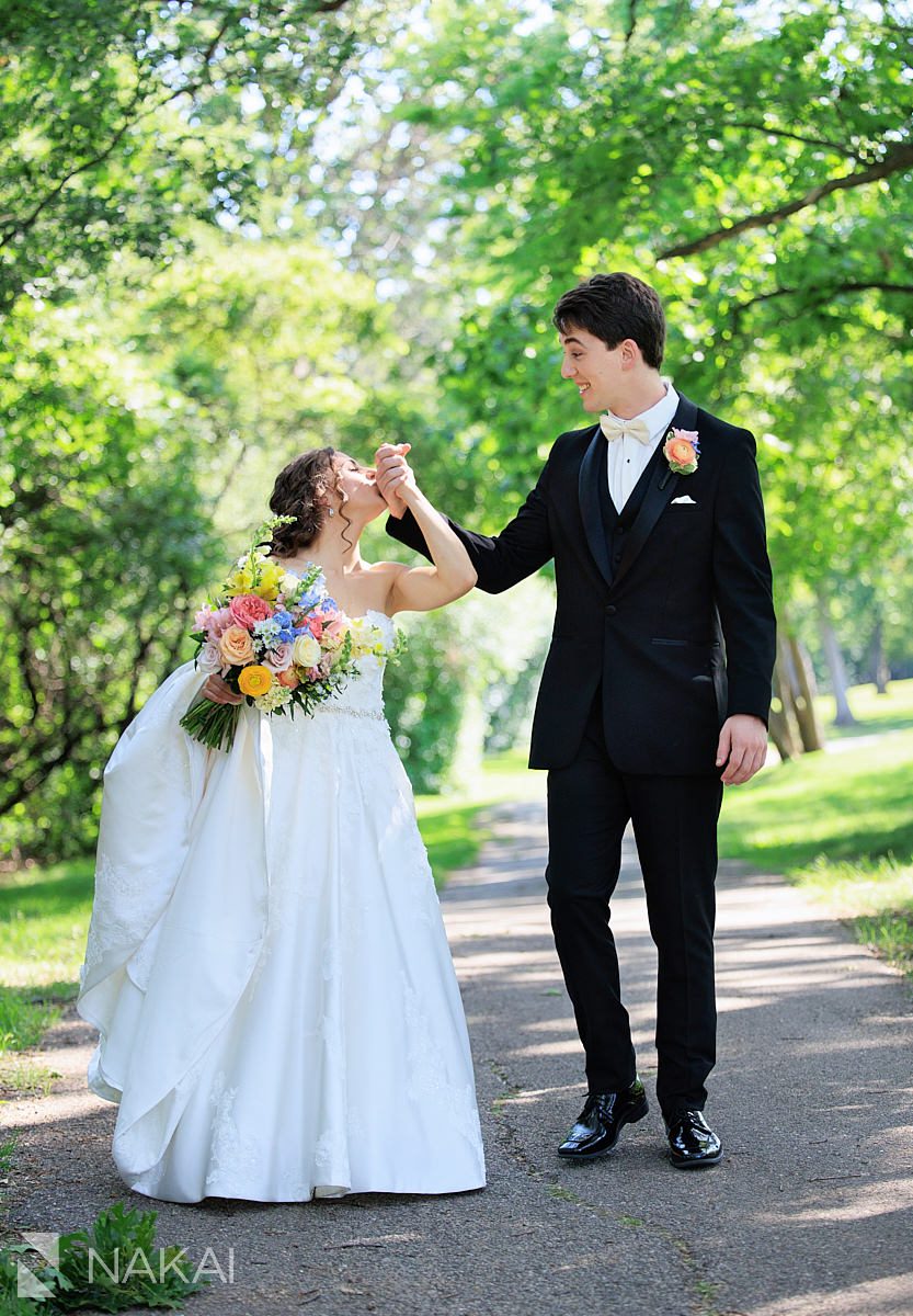 Ravinia Green Country Club Wedding illinois golf course bride groom walking