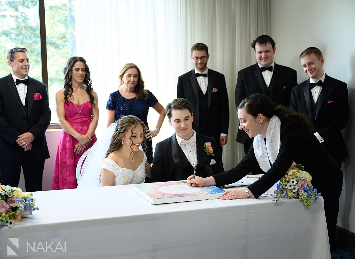 Ravinia Green Country Club Wedding ketubah signing