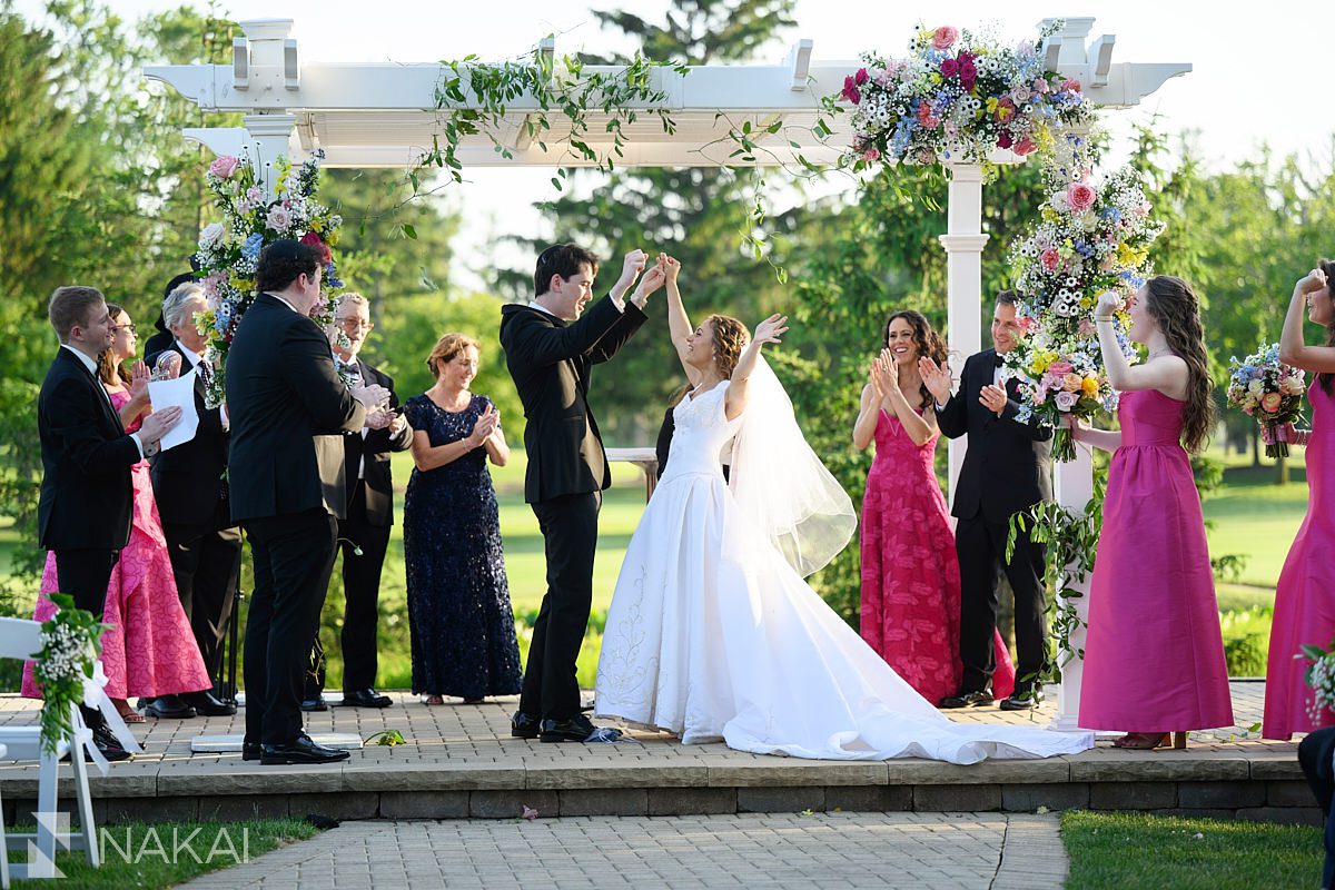 Ravinia Green Country Club Wedding ceremony cheer