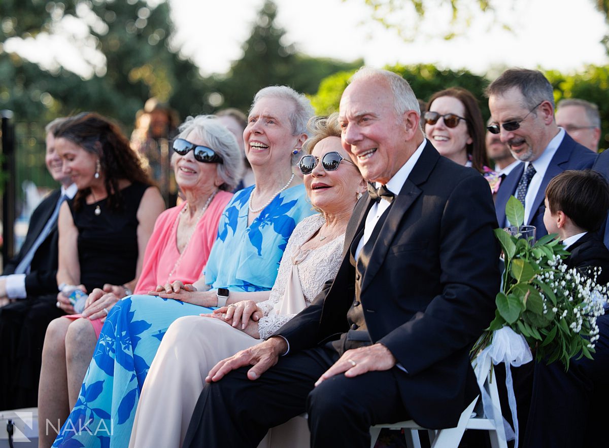 Ravinia Green Country Club Wedding ceremony smiling grandparents