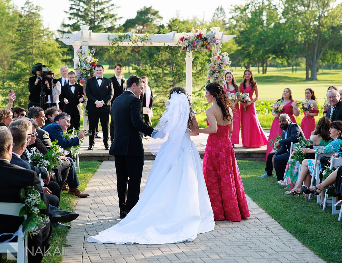 Ravinia Green Country Club Wedding processional bride and parents
