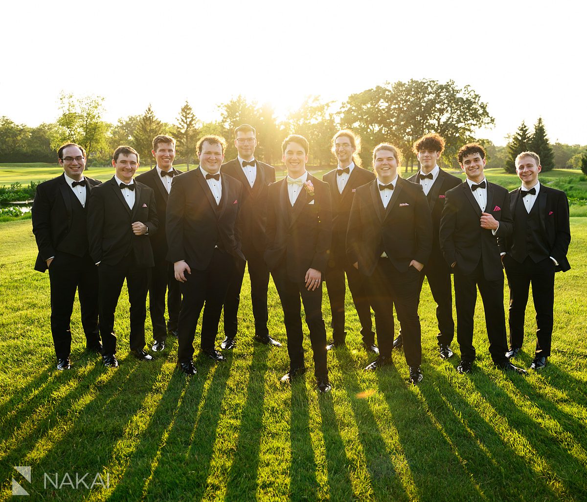 outdoor Ravinia Green Country Club Wedding groomsmen 