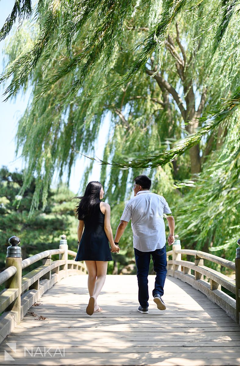 romantic walk at Chicago botanic gardens proposal photos
