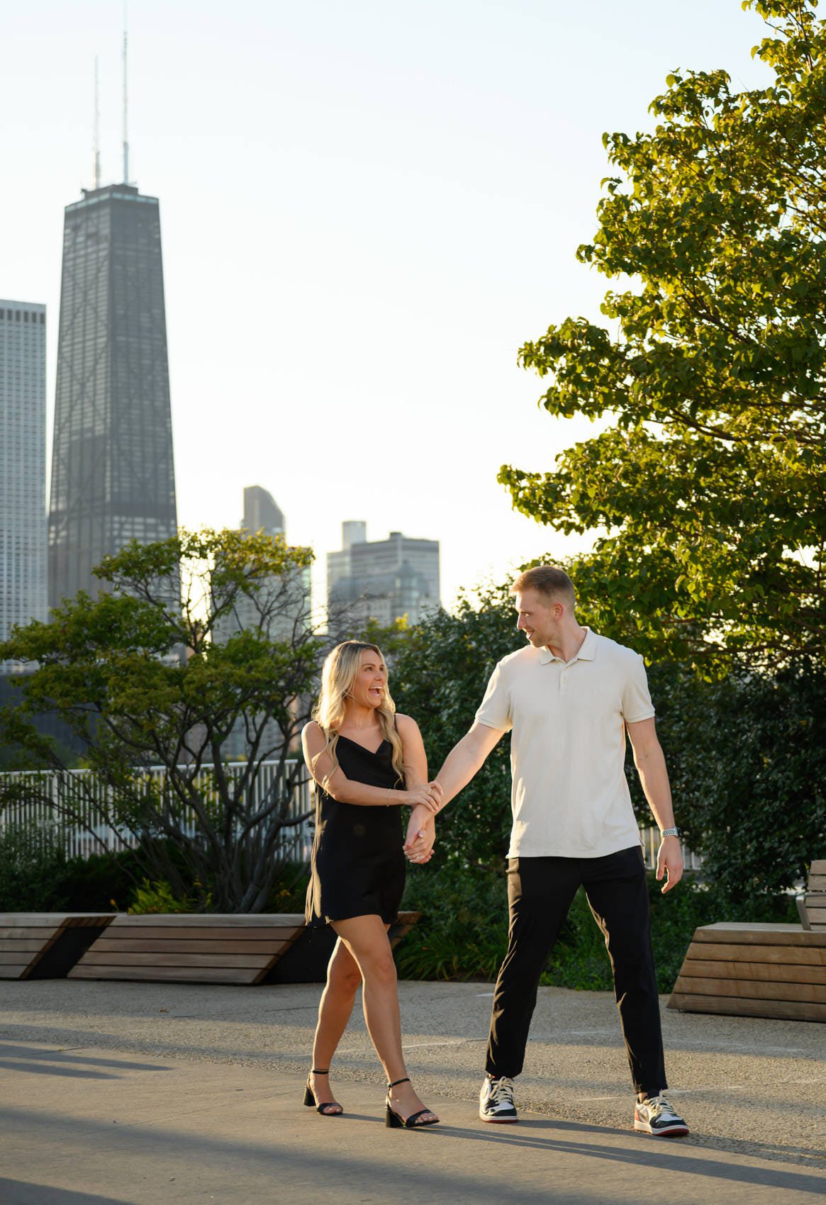 navy pier proposal photography with John hancock