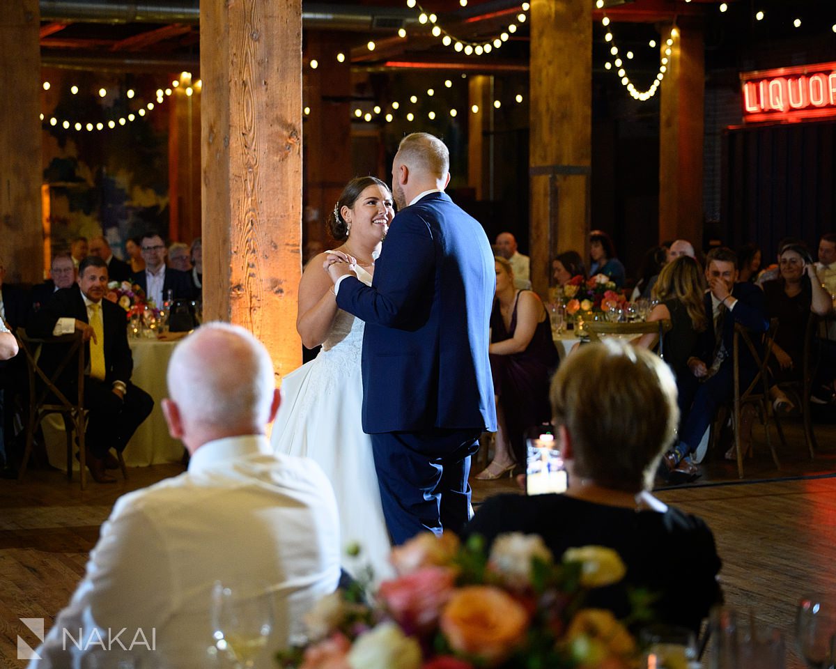 first dance lacuna lofts wedding reception bride and groom