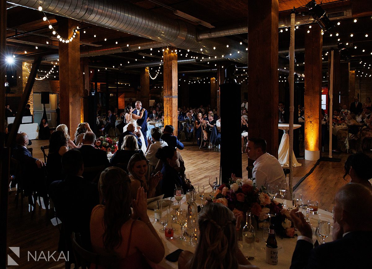 first dance lacuna lofts wedding reception bride and groom