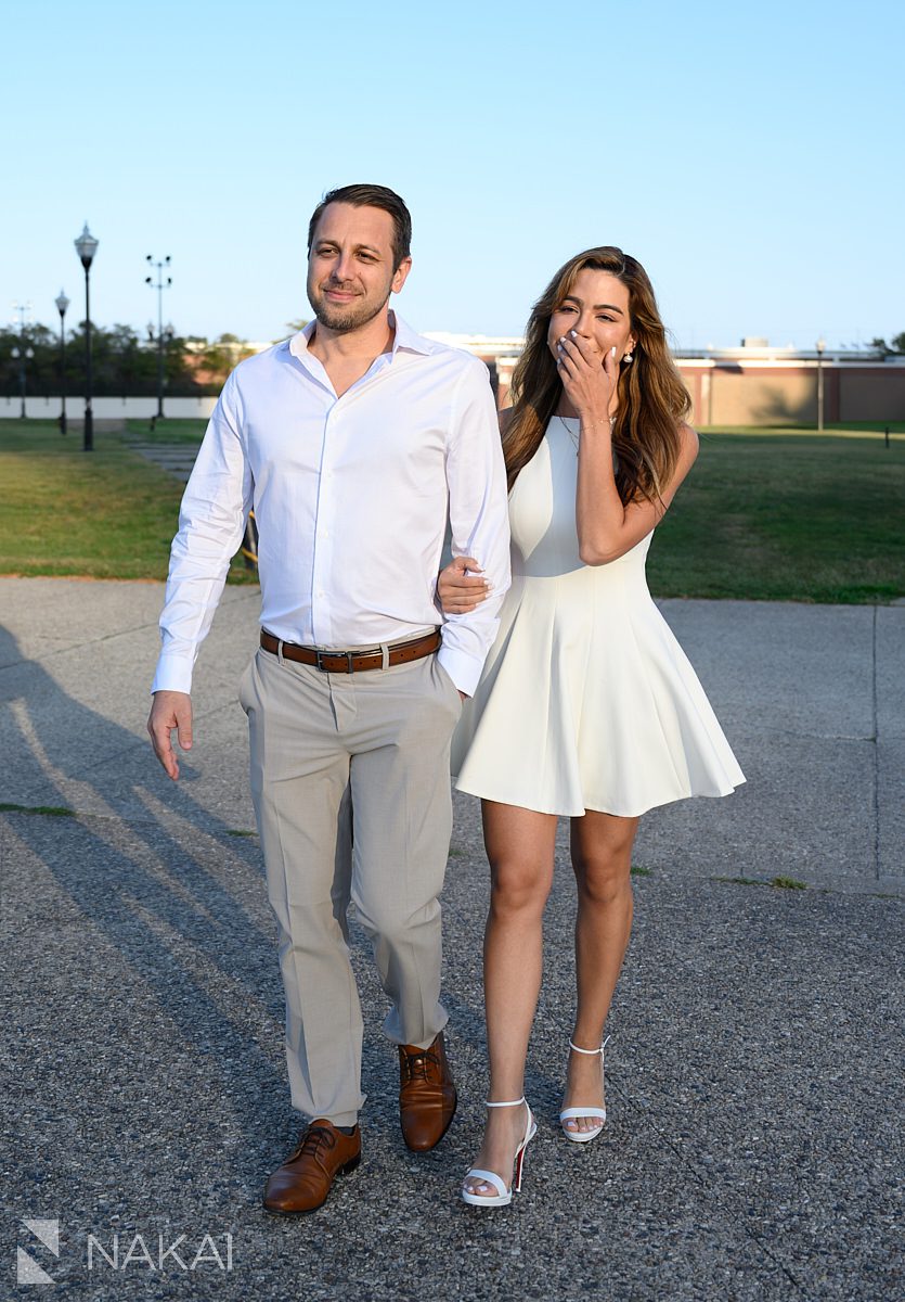 chicago proposal spots olive park walking and surprised