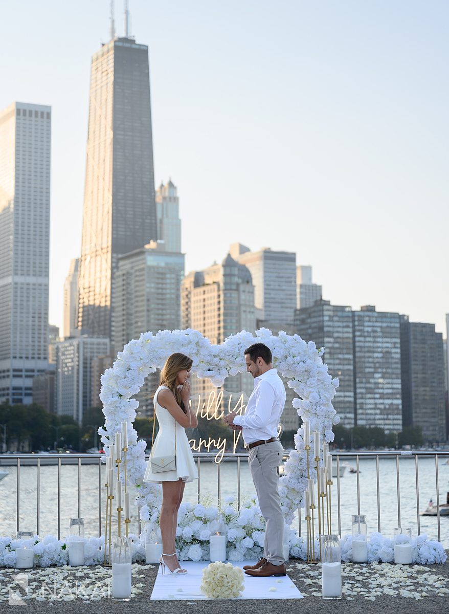 chicago proposal spots sunset at Olive Park