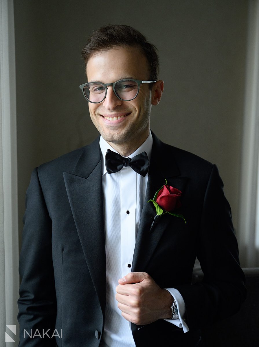 groom portrait same sex marriage chicago tuxedo