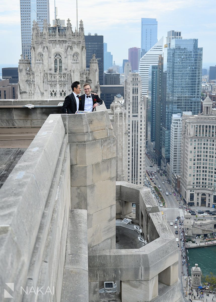 same sex marriage rooftop intercontinental chicago magnificent mile two grooms