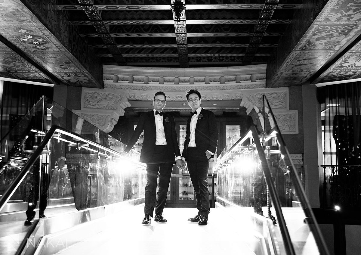 same sex wedding chicago intercontinental chicago magnificent mile inside black and white