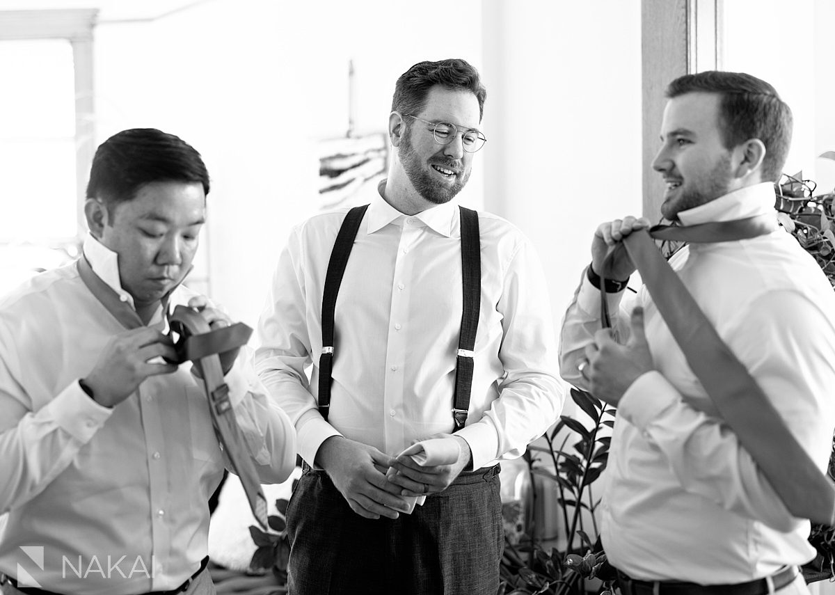 Chicago apartment grooms getting ready wedding photos