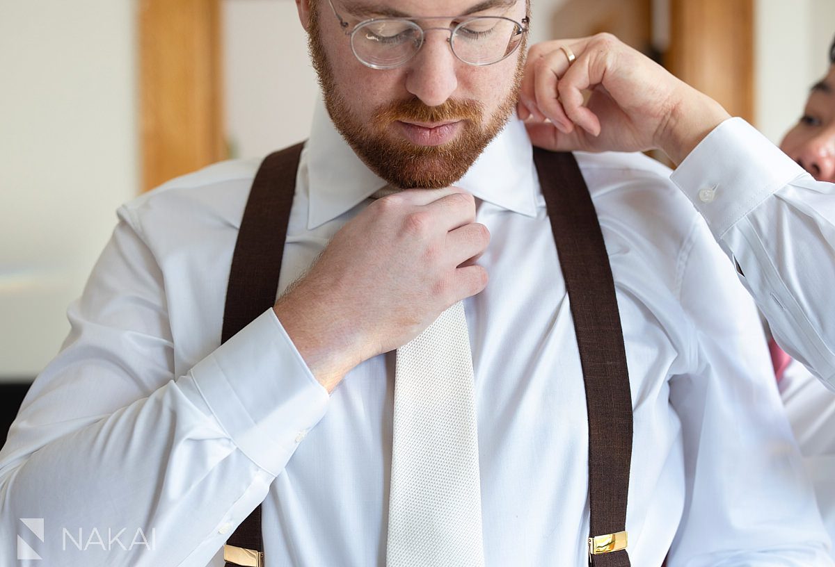 Chicago apartment grooms getting ready wedding photos