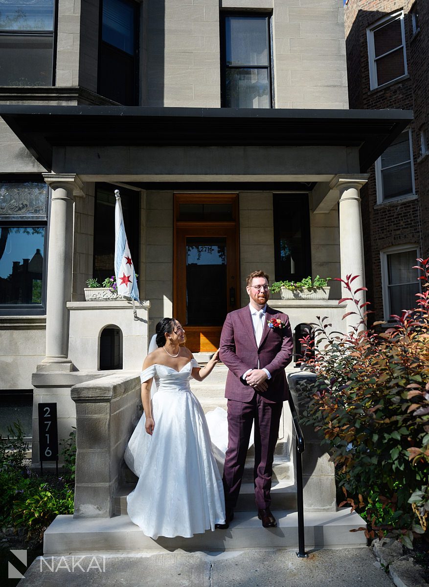 chicago logan square wedding photos first look