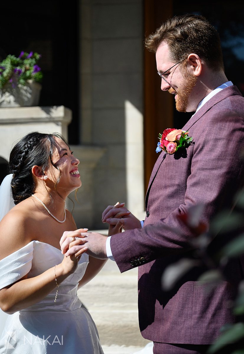 logan square wedding photos first look