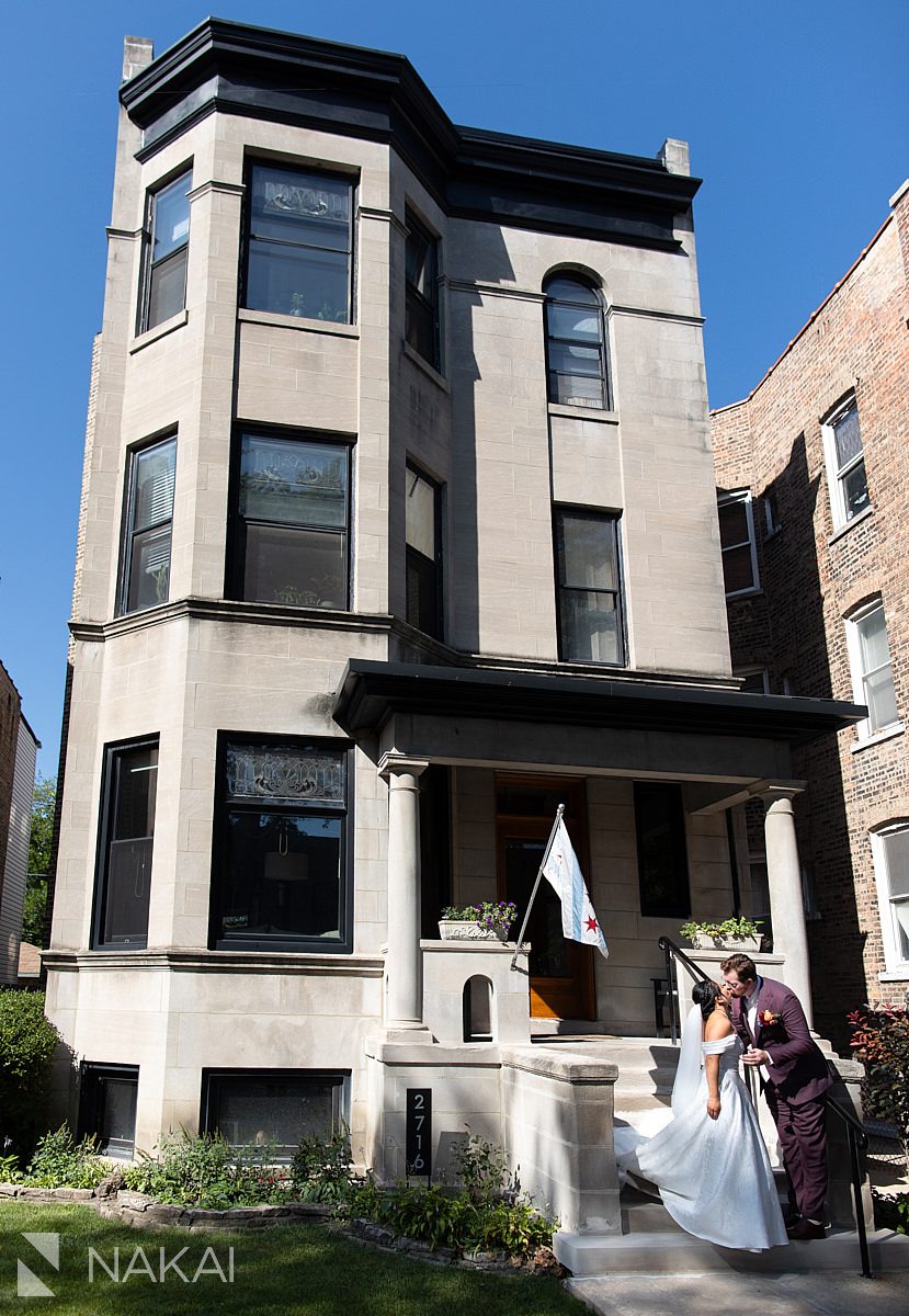 logan square wedding photos first look