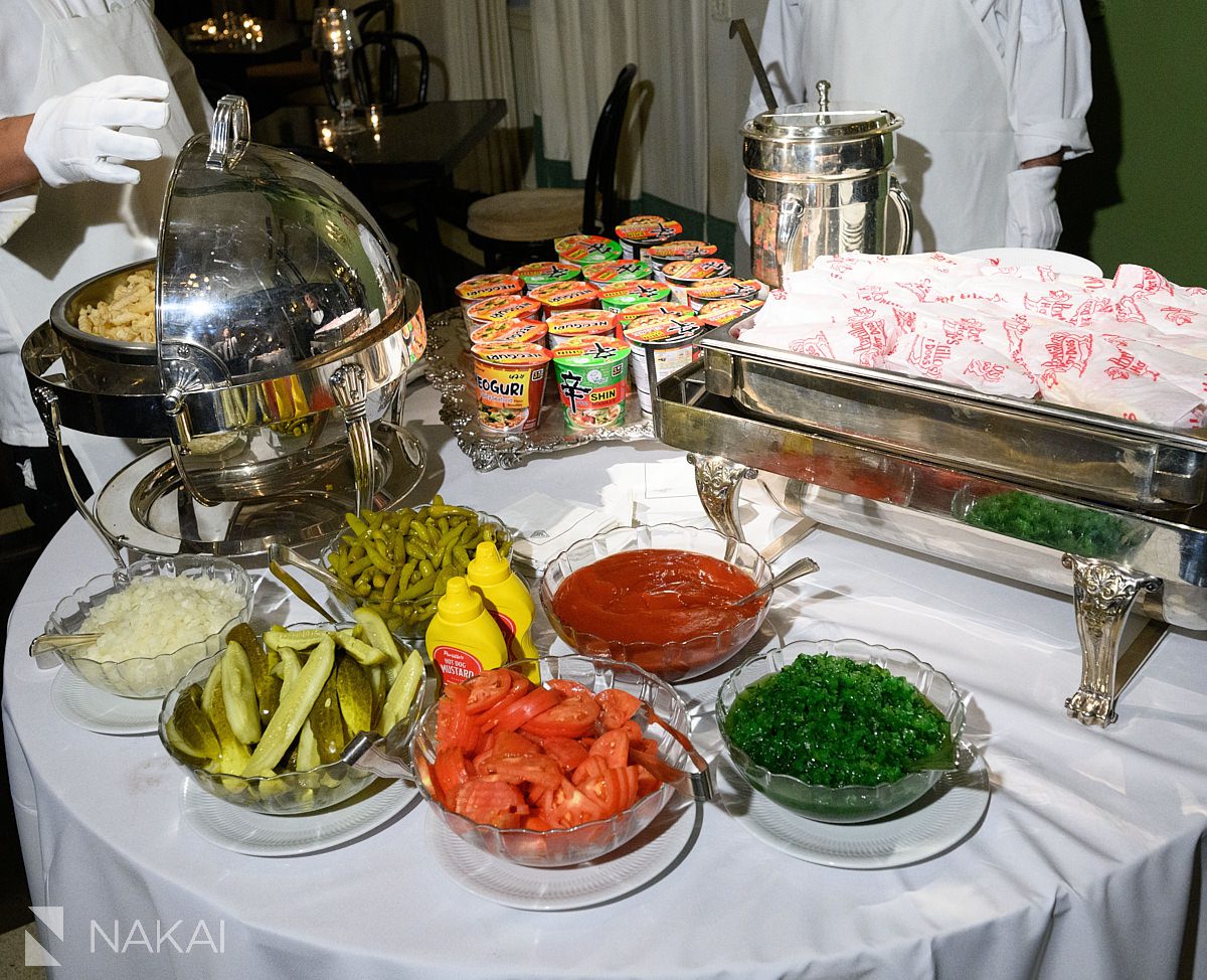 food casino club chicago wedding reception late night snacks