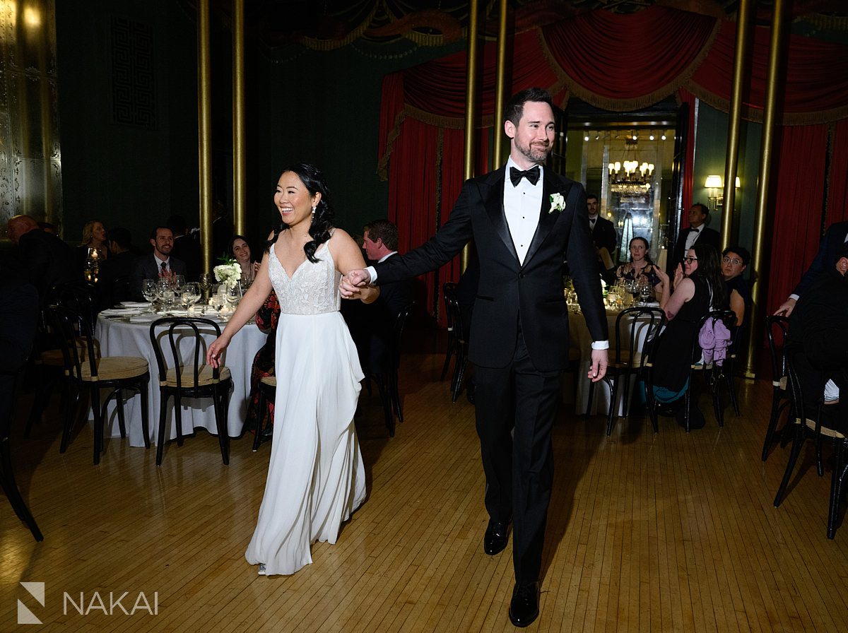 the casino club chicago wedding photographer entrance bride groom