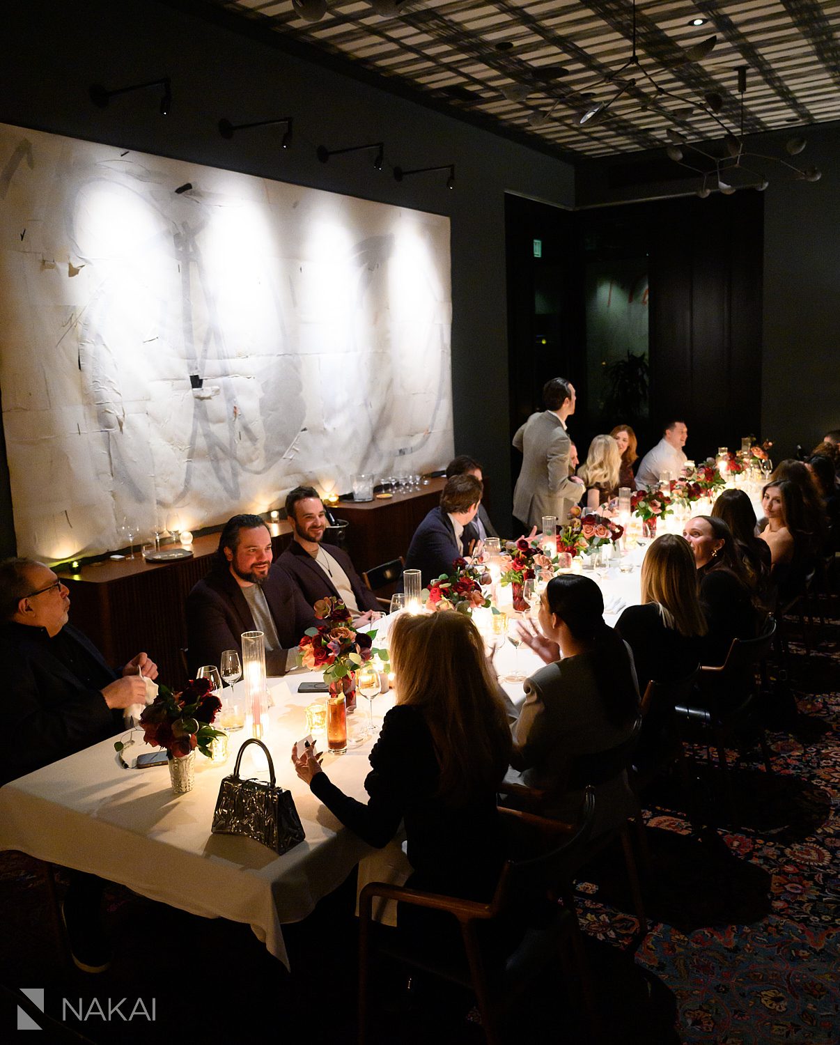 oriole private dining chicago room photo with everyone seated at the table