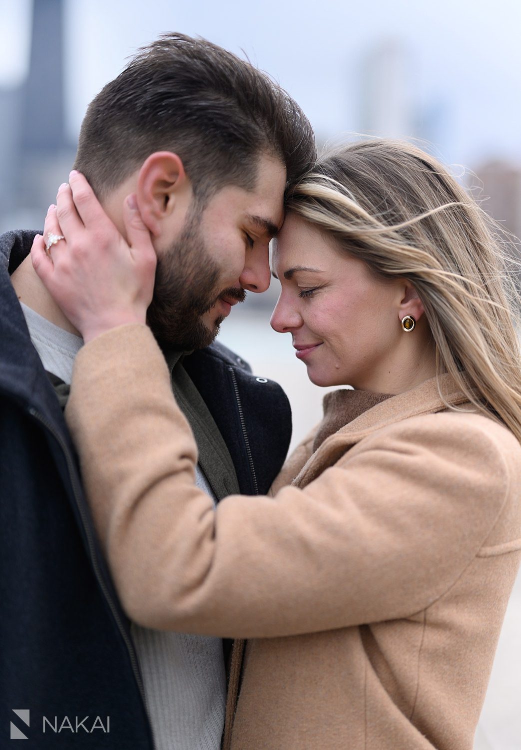 couple with foreheads touching