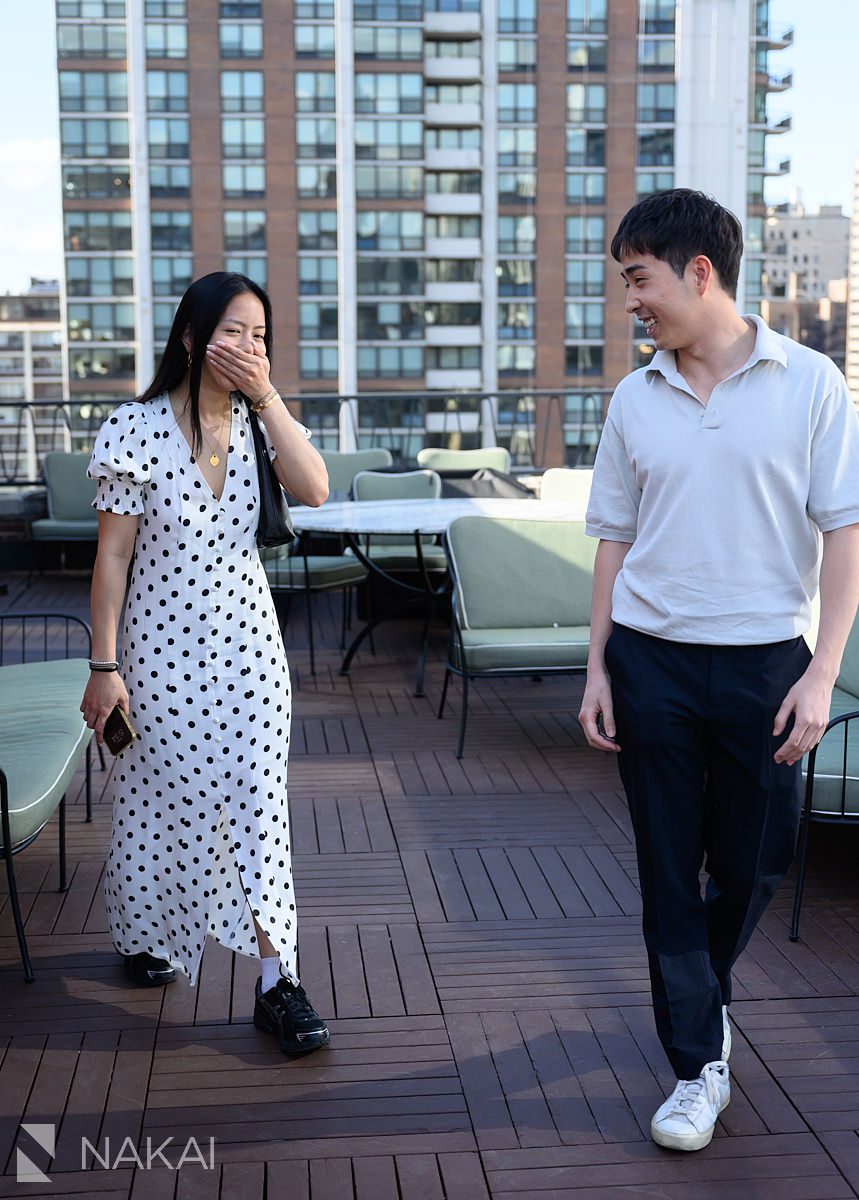 ambassador chicago proposal on rooftop surprised and shocked