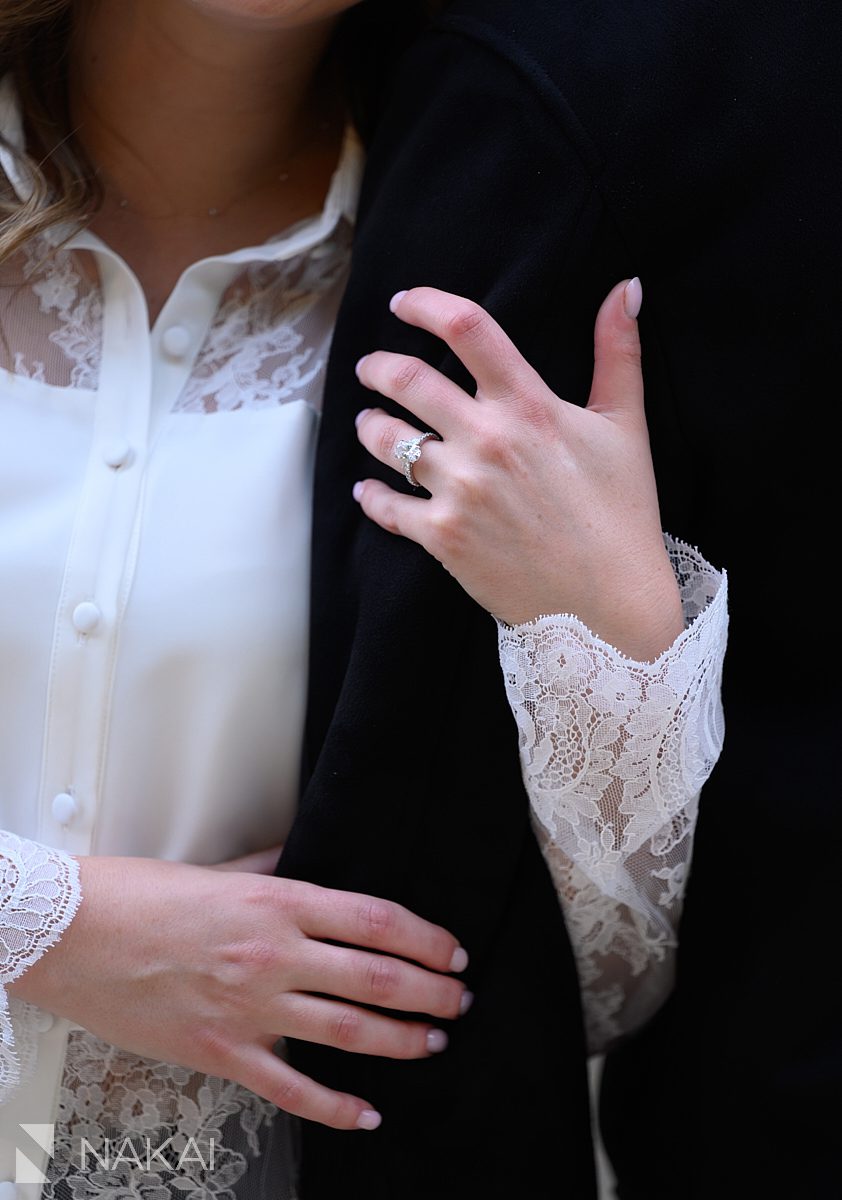 close up of engagement ring