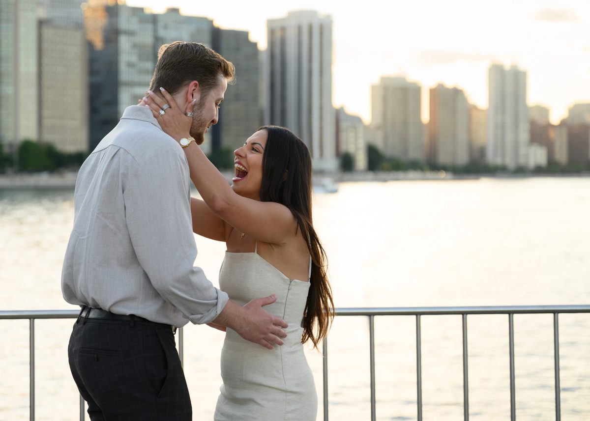 screaming after fake out surprise proposal chicago