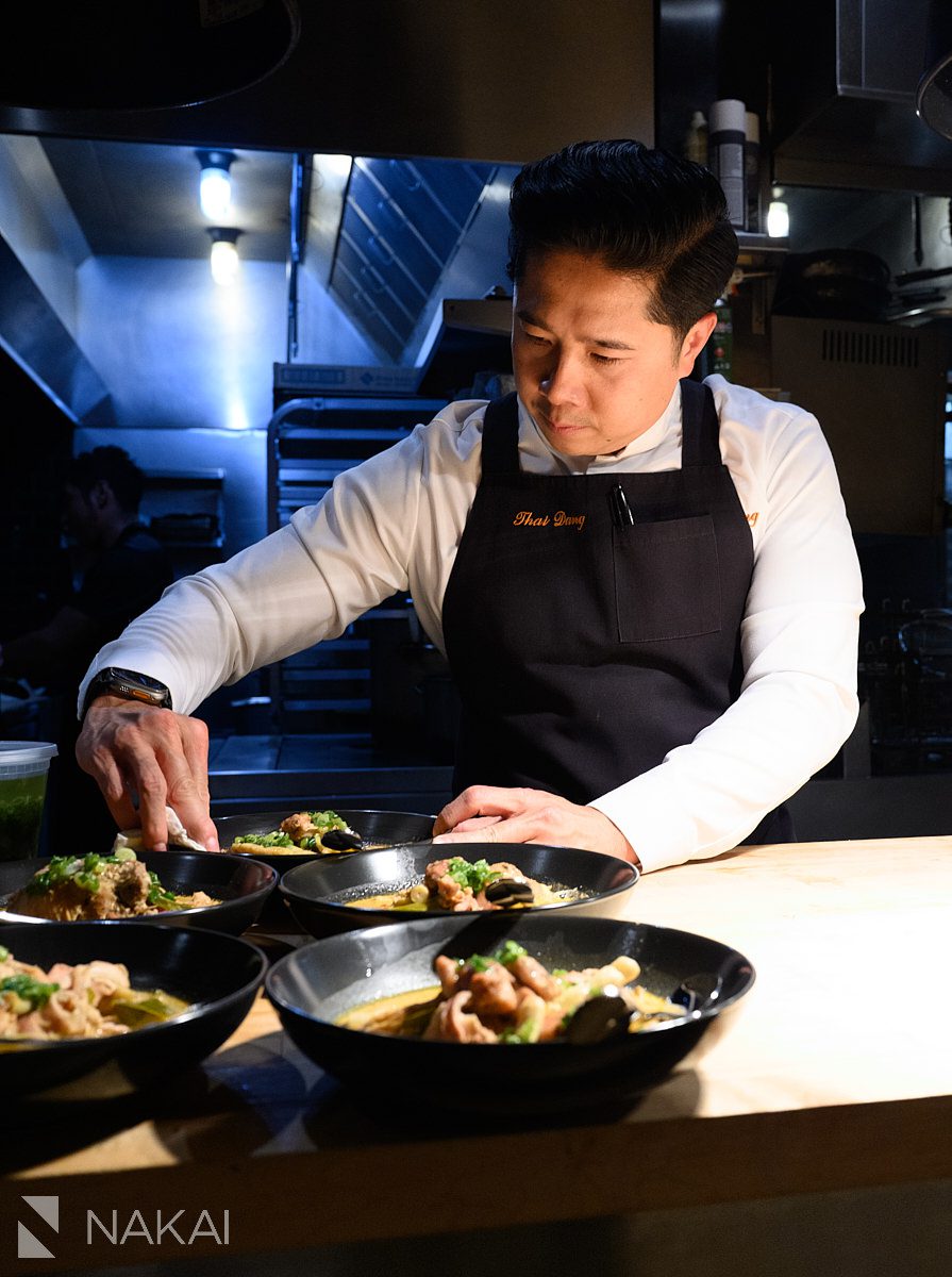 chef thai dang preparing food at Haisous wedding reception