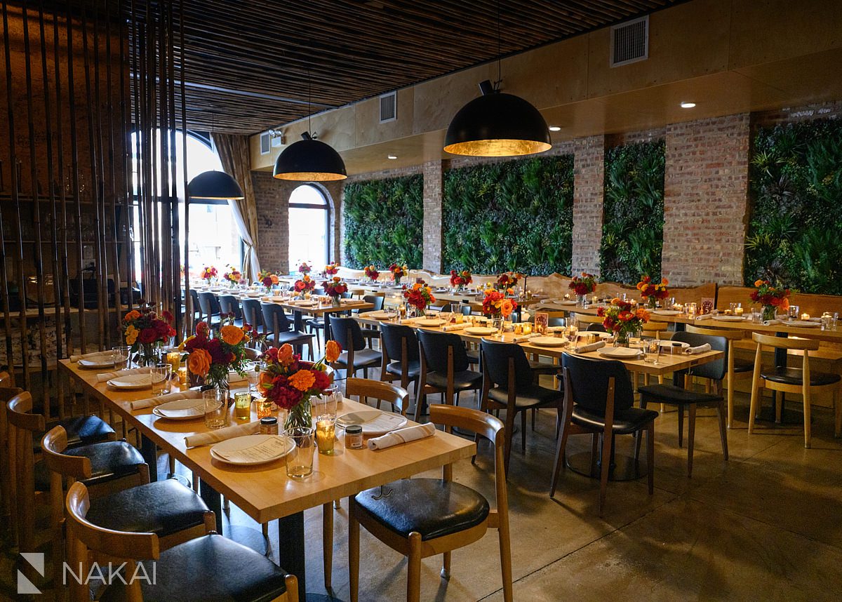 haisous room setup for chicago restaurant wedding reception chicago pilsen