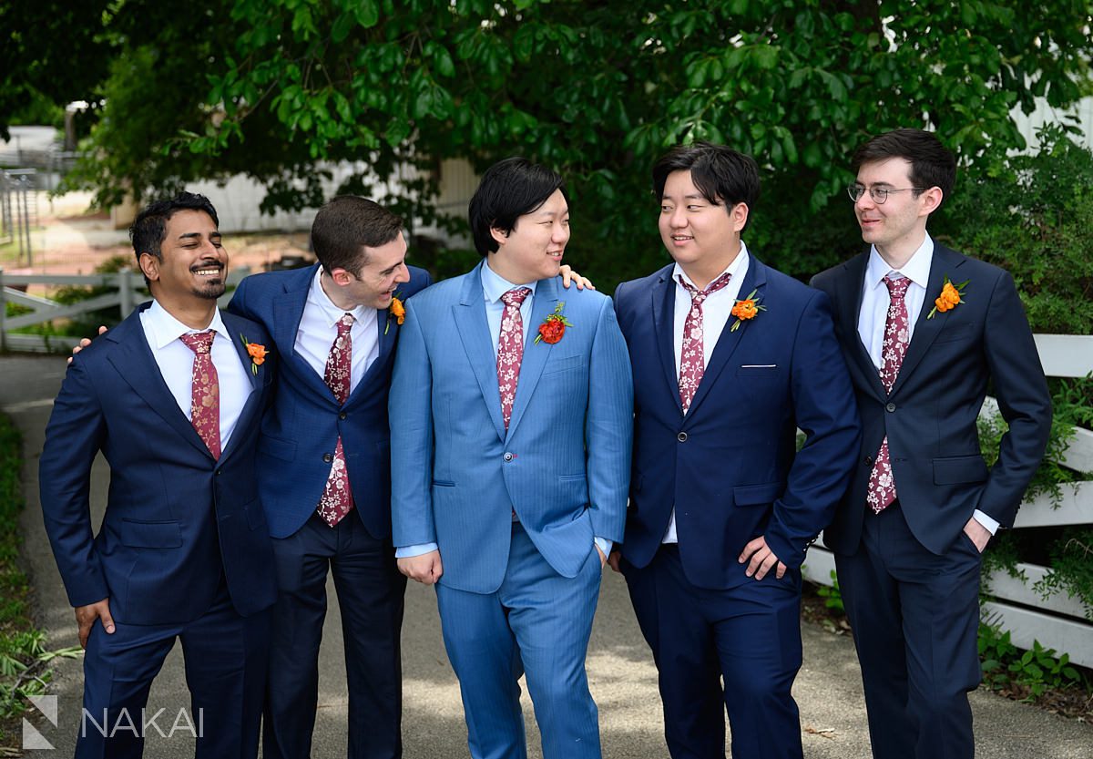 groomsmen in lincoln park south pond area