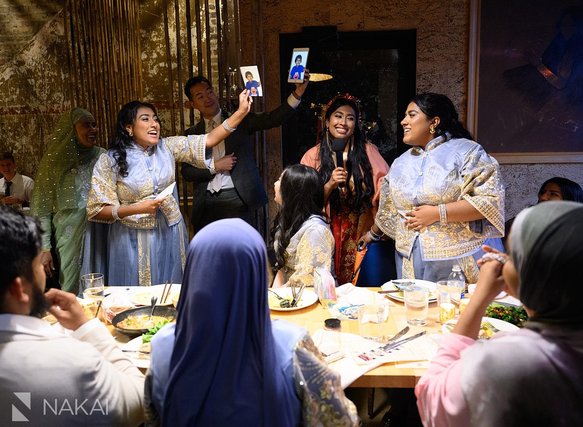 games at wedding reception in restaurant