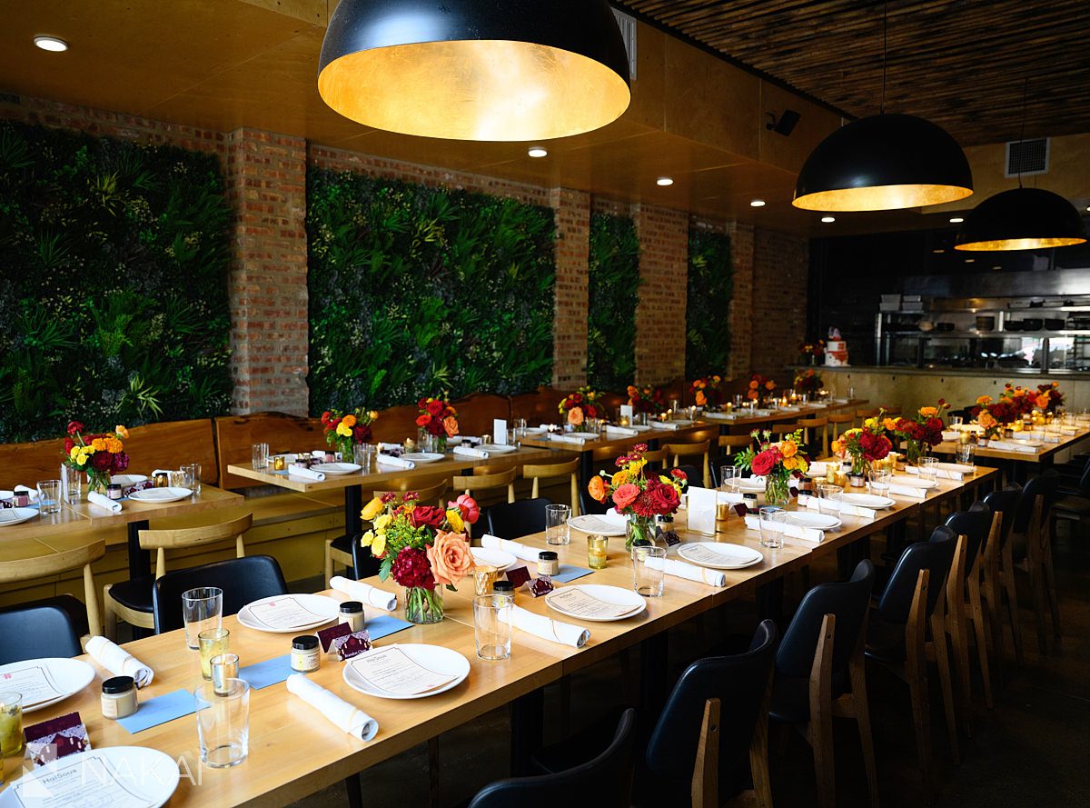 long table set up haisous wedding reception chicago pilsen