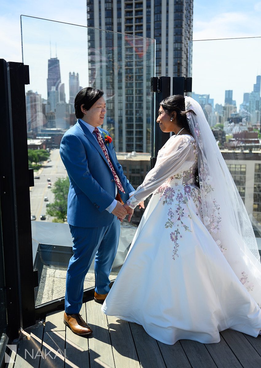 hotel lincoln wedding rooftop first look 