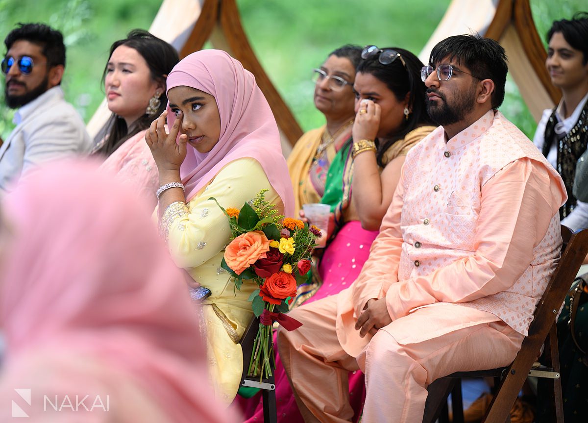 tears from audience at people's gas pavilion wedding