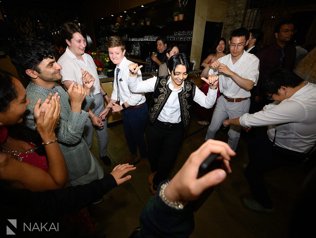 dancing at restaurant wedding reception in chicago