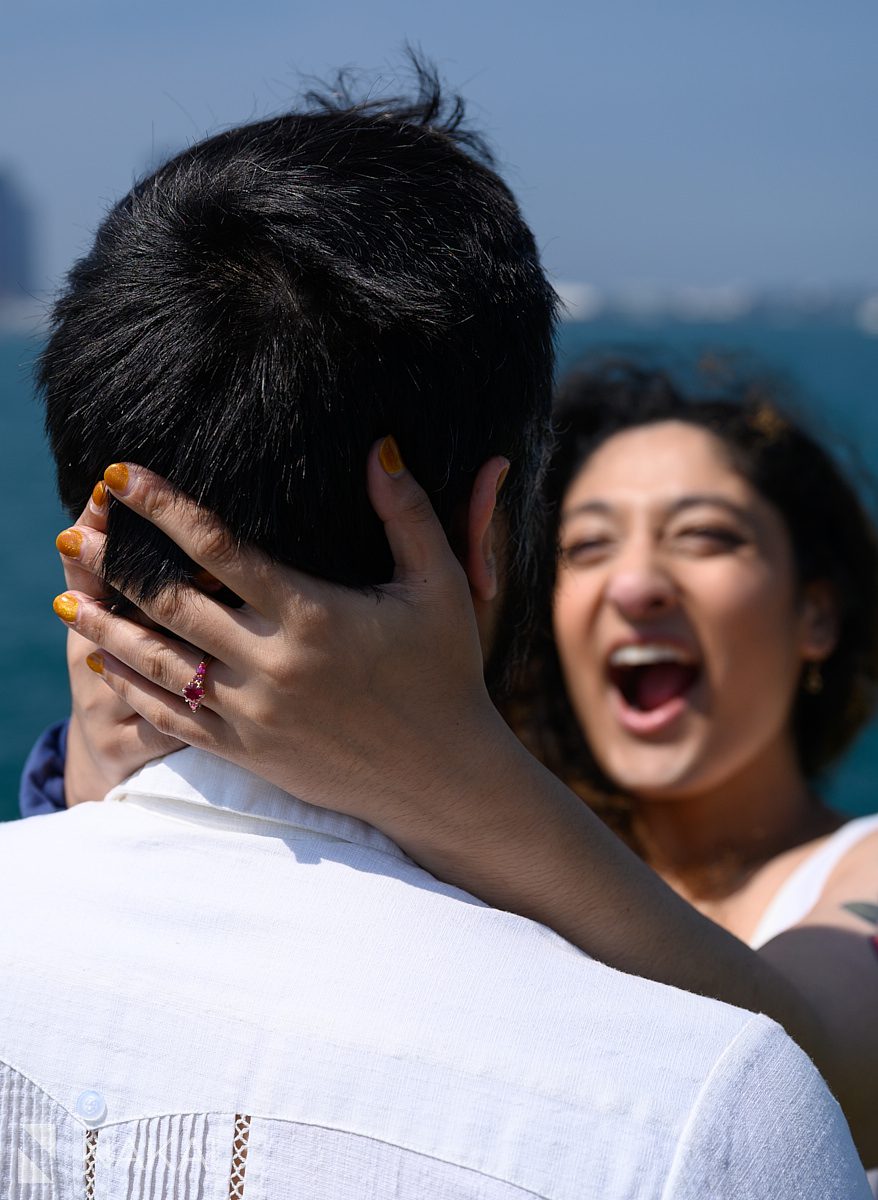 close up of ring during adler planetarium proposal photos