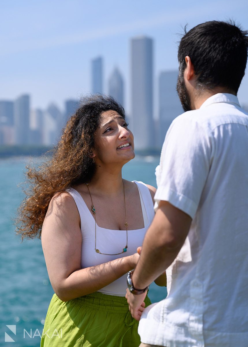 smiling after chicago adler planetarium marriage proposal