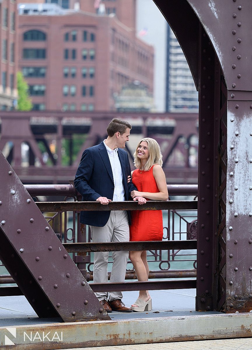chicago riverwalk proposal standing on bridge