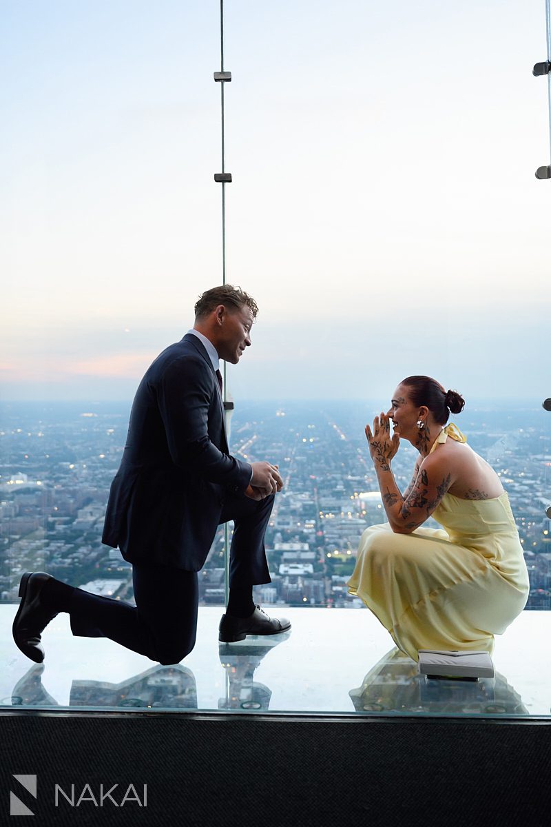 both kneeling together chicago skydeck proposal 