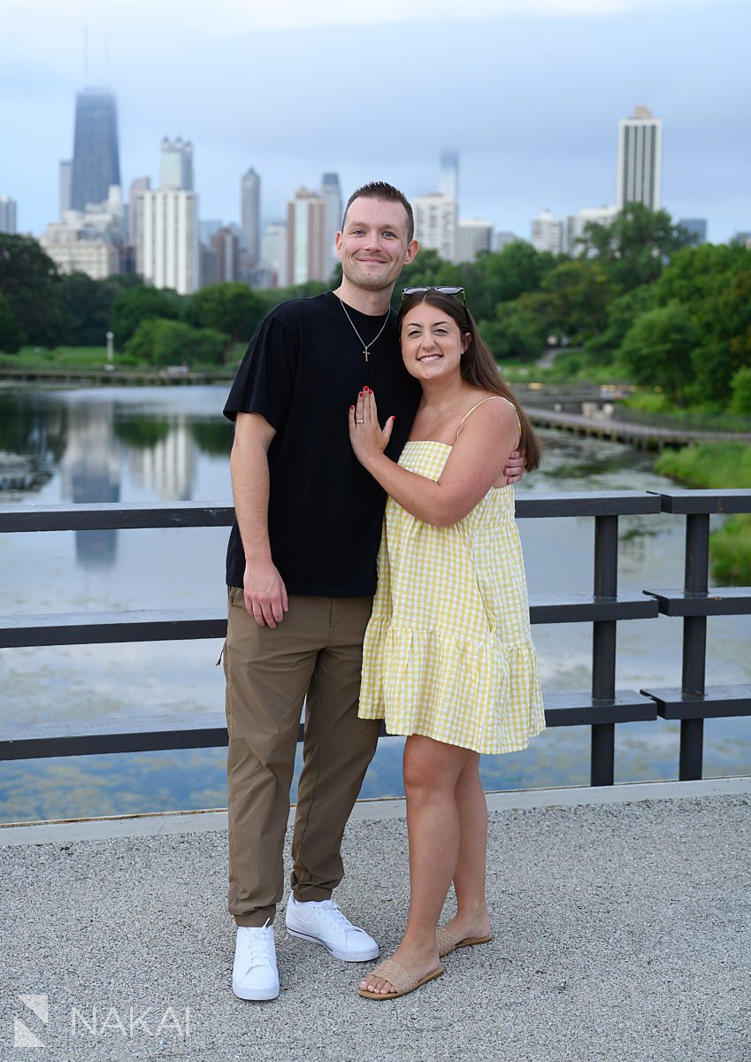 looking at camera after south pond proposal in lincoln park