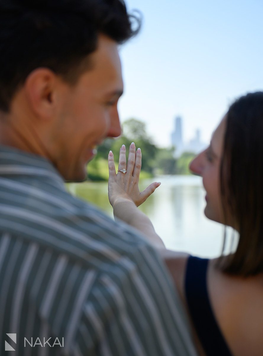 ring on finger north pond proposal photos chicago