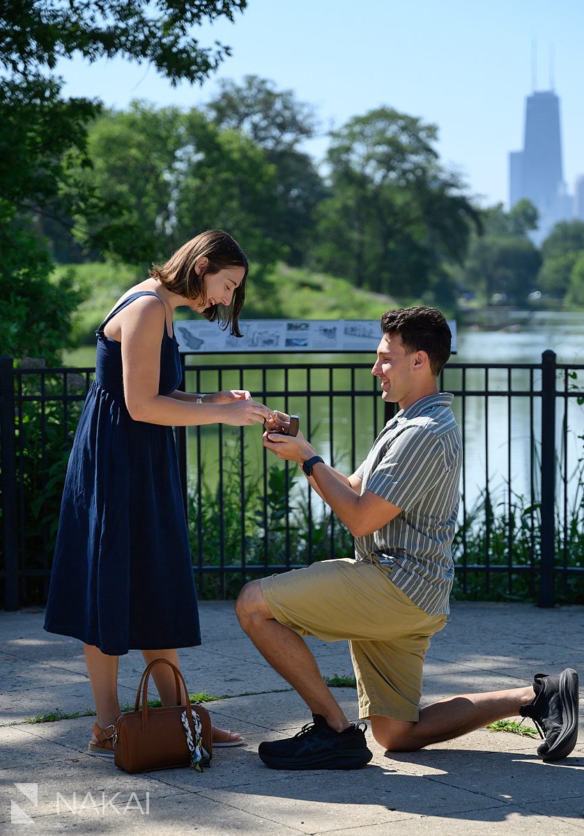 north pond proposal photos lincoln park putting ring on finger