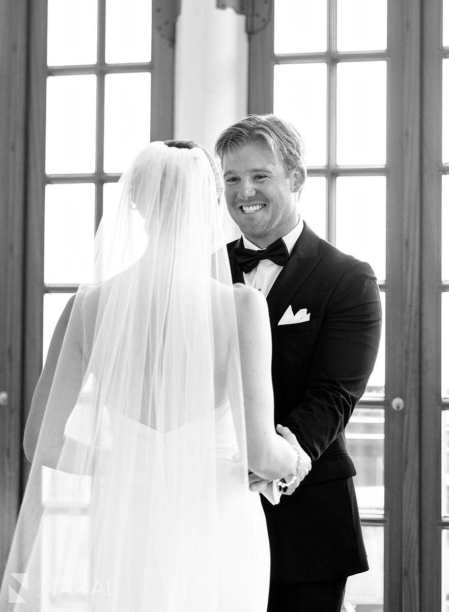 first look reaction university club chicago wedding photo