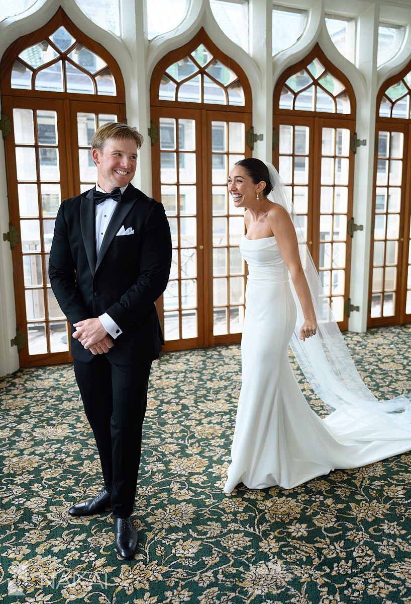 university club chicago wedding first look on 12th floor
