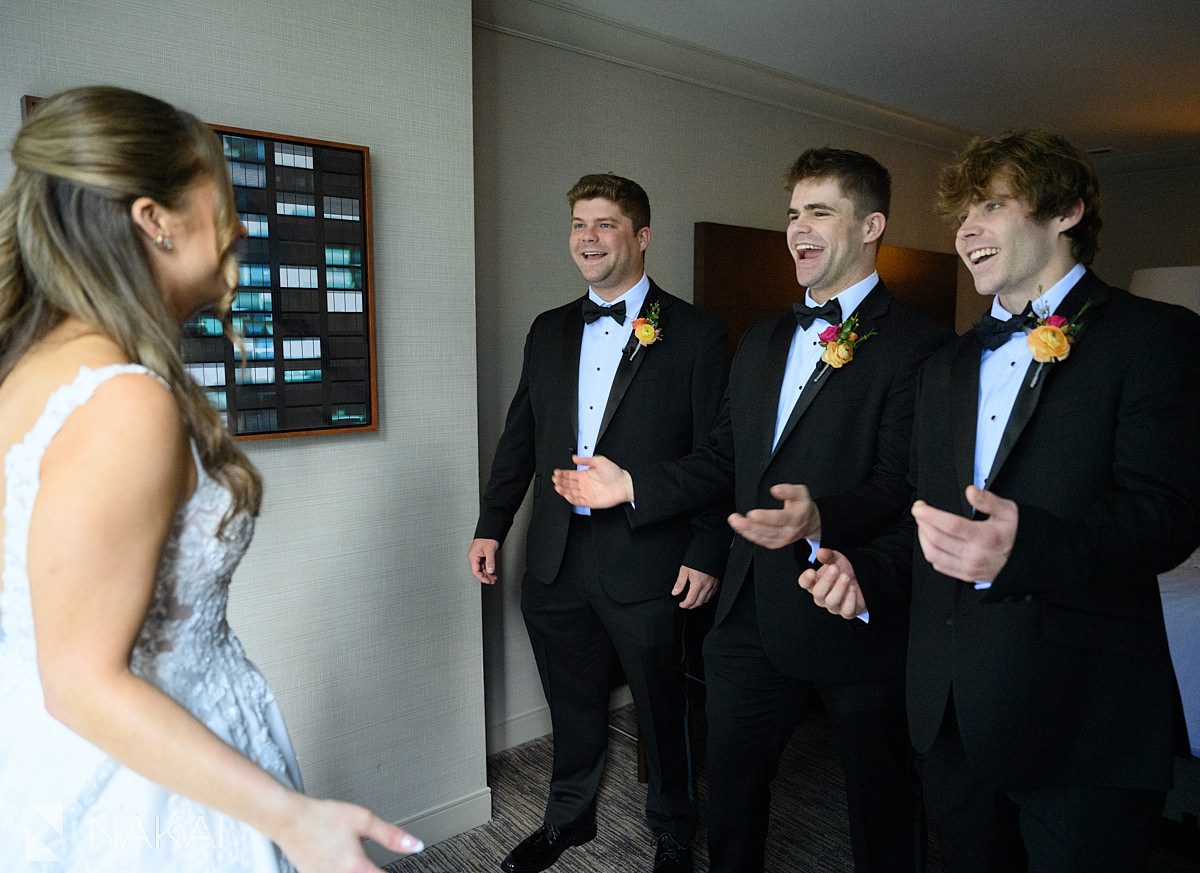 bride reveal westin river north wedding