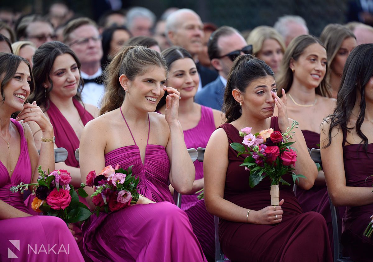 ceremony rockwell on the river wedding bridesmaids crying
