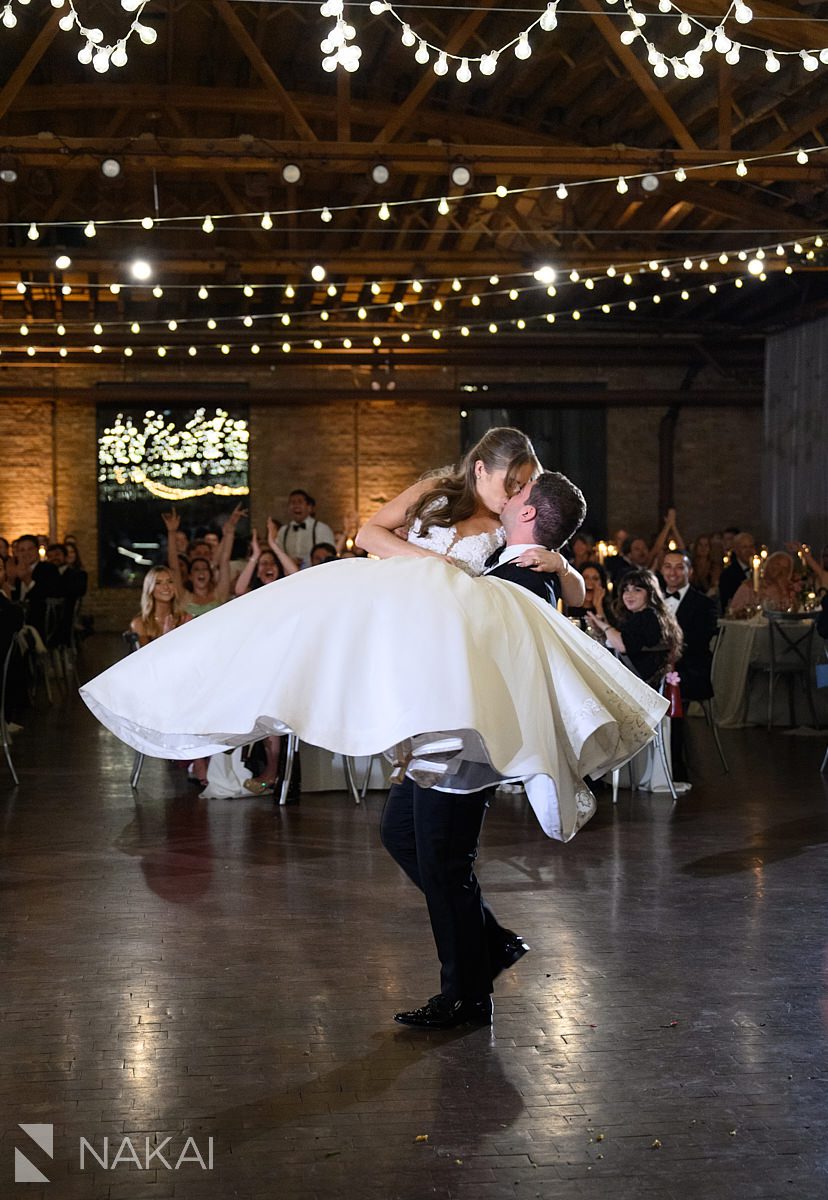 first dance body surfing Rockwell on the river wedding reception